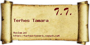 Terhes Tamara névjegykártya